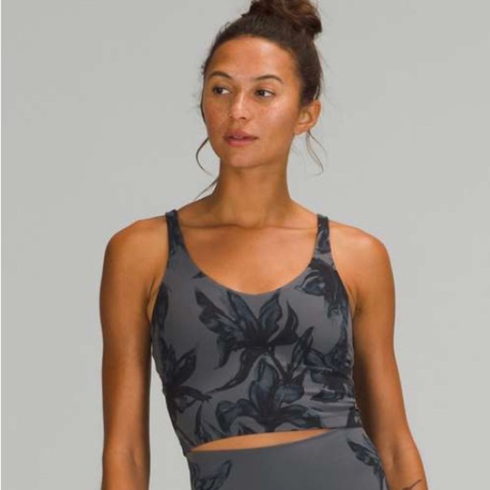 Women’s Gray Floral Sports Crop Top - Lululemon